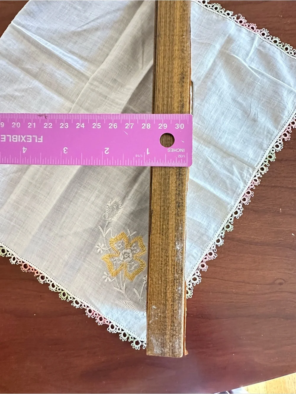 Vintage MCM Skinny Accent Mirror Gold Brown Panel Frame